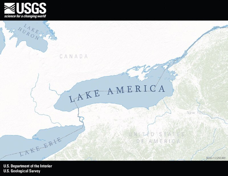 JUST IN - USGS officially renames Lake Ontario to Lake America, after Trump signed an executive order today to rename the lake.Read here: 