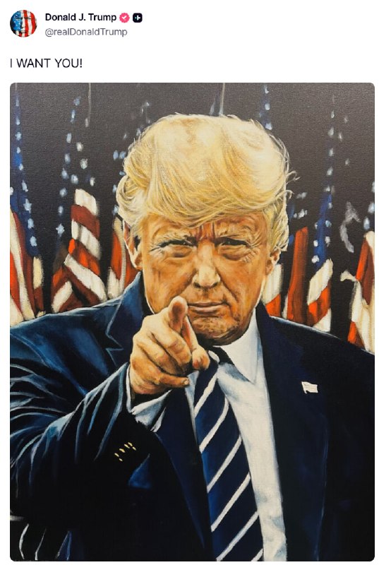 JUST IN - Trump posts a version of the iconic World War I 