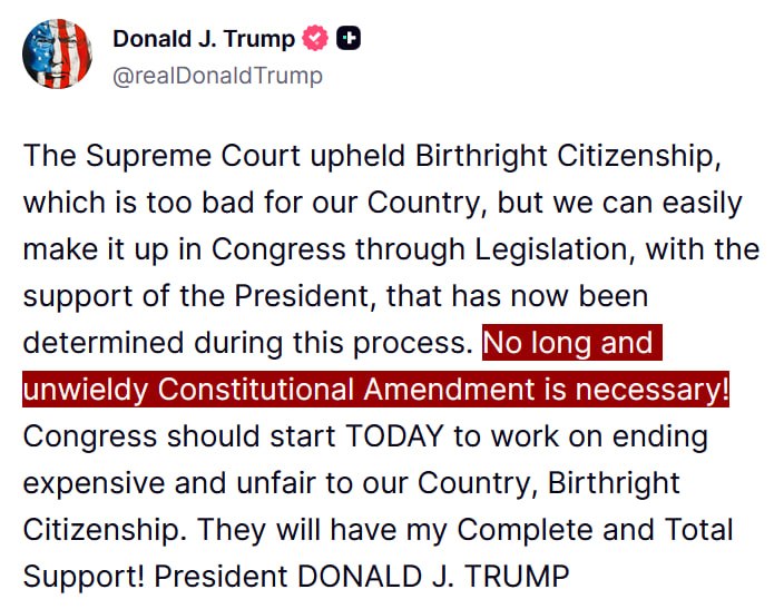 JUST IN - Trump says, 