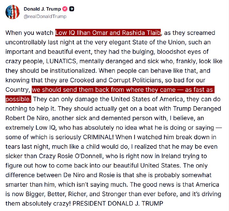 JUST IN - Trump says 