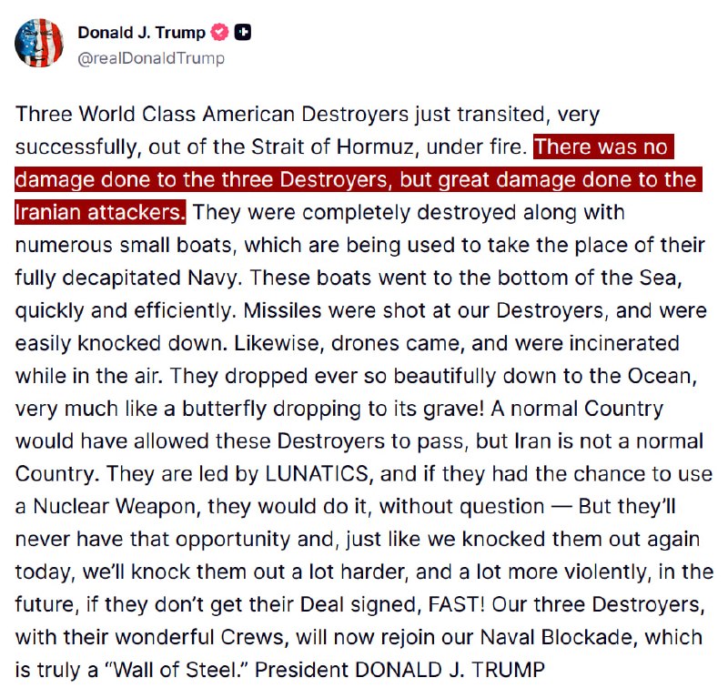 JUST IN - Trump: 