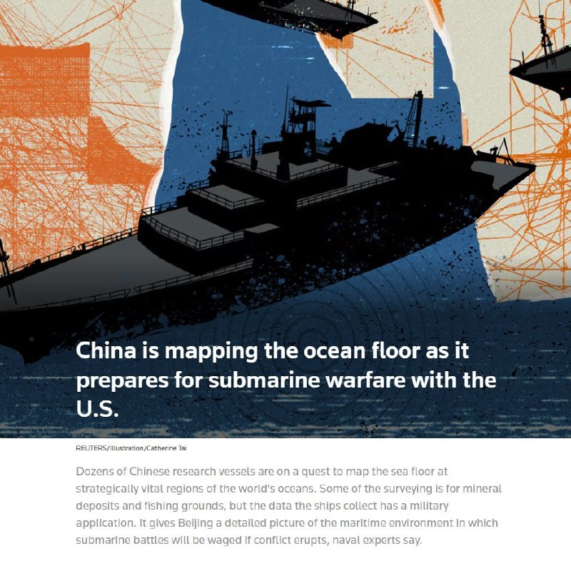 JUST IN - China is mapping the ocean floor as it prepares for submarine warfare with the U.S.Read here: 