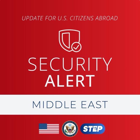 JUST IN - U.S. Embassies across the Middle East including UAE, Qatar, Oman, Iraq, Jordan, Israel, Kuwait, Saudi Arabia, Bahrain and Egypt  issue security alerts advising U.S. citizens 