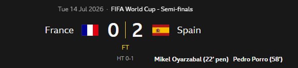 JUST IN - Spain eliminates France, to seal their place in the World Cup Final.@disclosetv