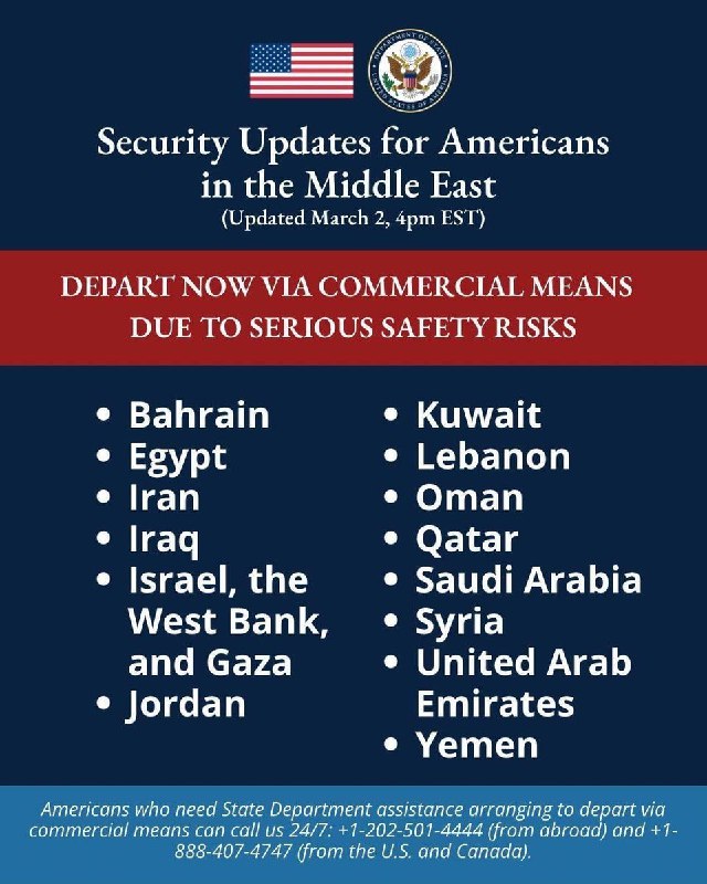 JUST IN - U.S. State Dept: Depart now, Americans.@disclosetv