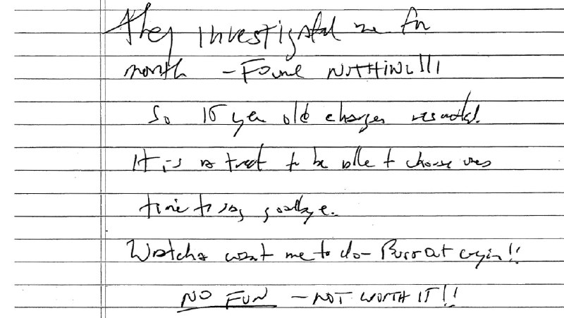 Purported Epstein suicide note is released