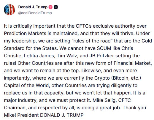 JUST IN - Trump says crypto is 