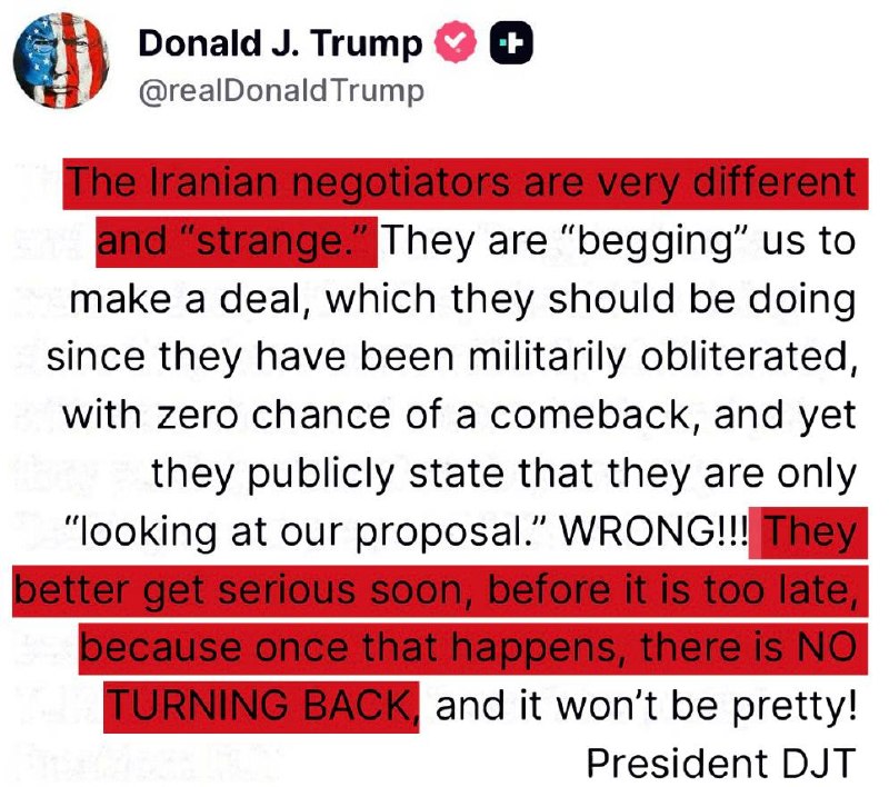 JUST IN - Trump says the 