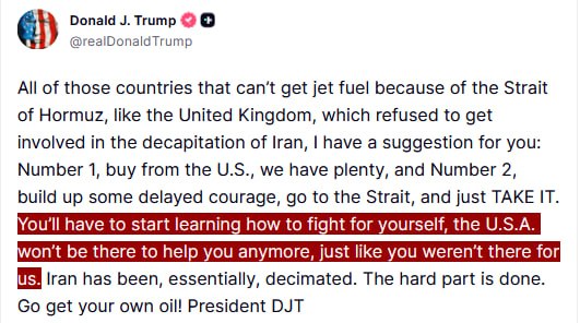 JUST IN - Trump tells the 