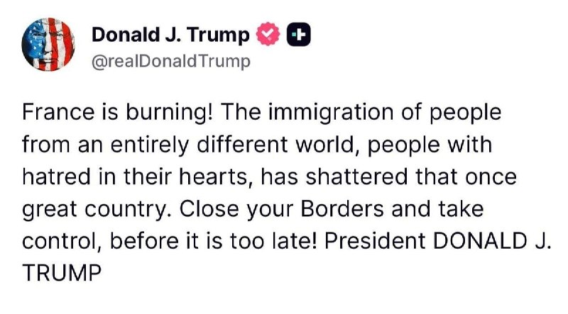 JUST IN - Trump says 
