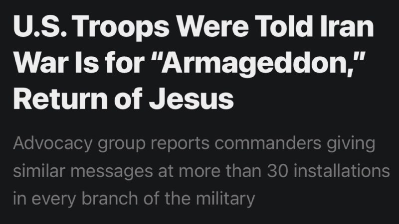 NEW - U.S. troops were told the war against Iran is for 