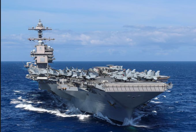 NEW - USS Gerald R. Ford returns to the Middle East, along with 2 destroyers, USS Mahan and the USS Winston S. Churchill, joining USS Abraham Lincoln that is already operating in the north Arabian Sea. USS George HW Bush is also enroute, expected to arrive before end April.Three aircraft carriers and their strike groups will then be operating in the region.@disclosetv