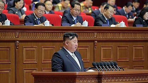 JUST IN - North Korea's ruling party unanimously reelects Kim Jong-un as its general secretary, renewing his leadership until the next party congress, held every five years.@disclosetv