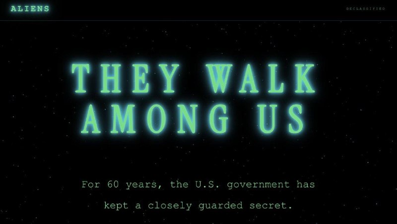 UPDATE - Alien.gov now redirects to a boring page on the White House website that features content about illegal 