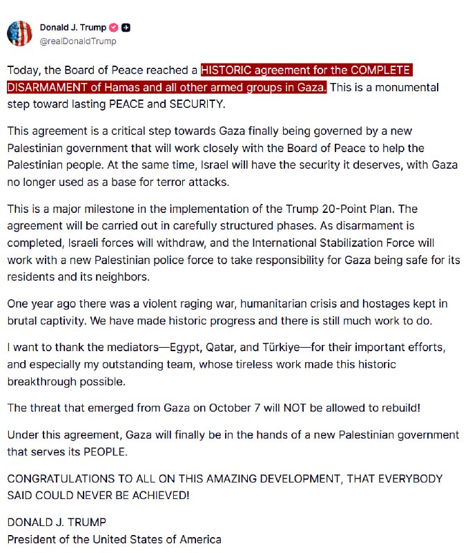 JUST IN - Trump says the 