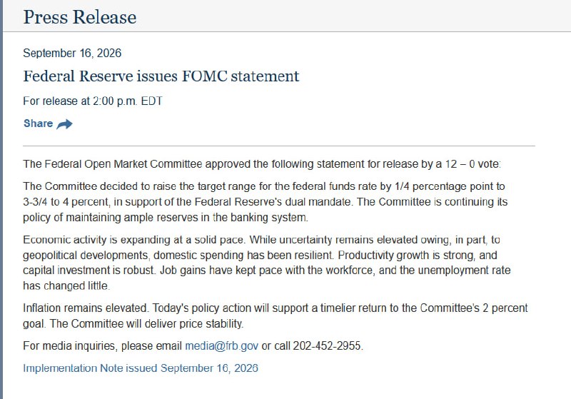 JUST IN - U.S. Federal Reserve raises rates by 25 BPS for the first time in years as inflation continues to surge, and expects one more 25 BPS hike later this year.@disclosetv